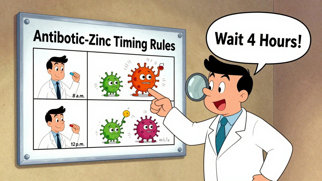 Pharmacist pointing to a timing chart as bacteria grow from mixed doses