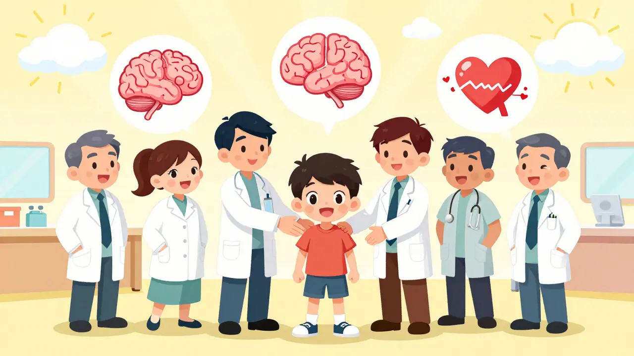 Medical team helps teen recover with symbolic brain and heart healing imagery.